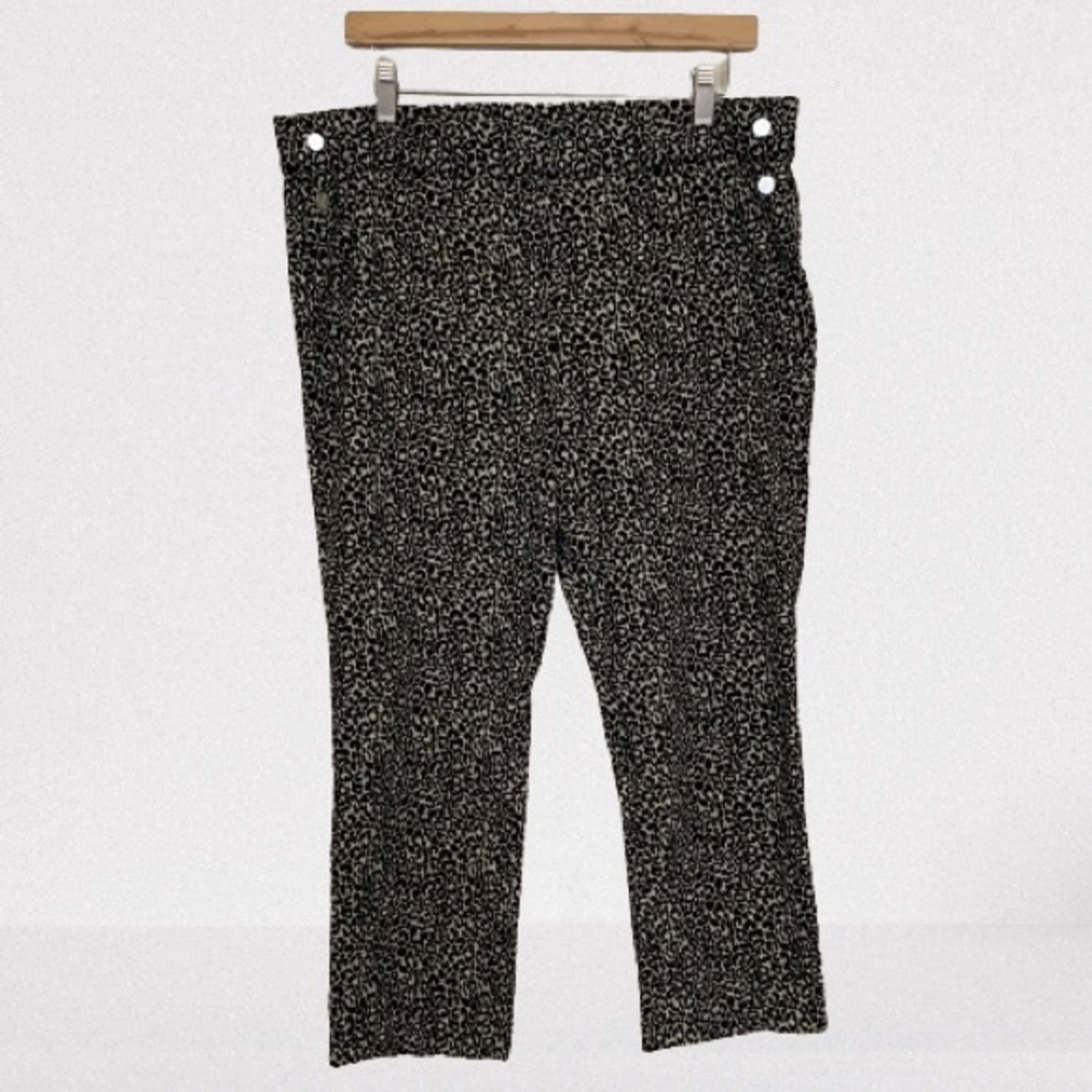 Rafaella Leopard Print Cropped Trousers Size 18